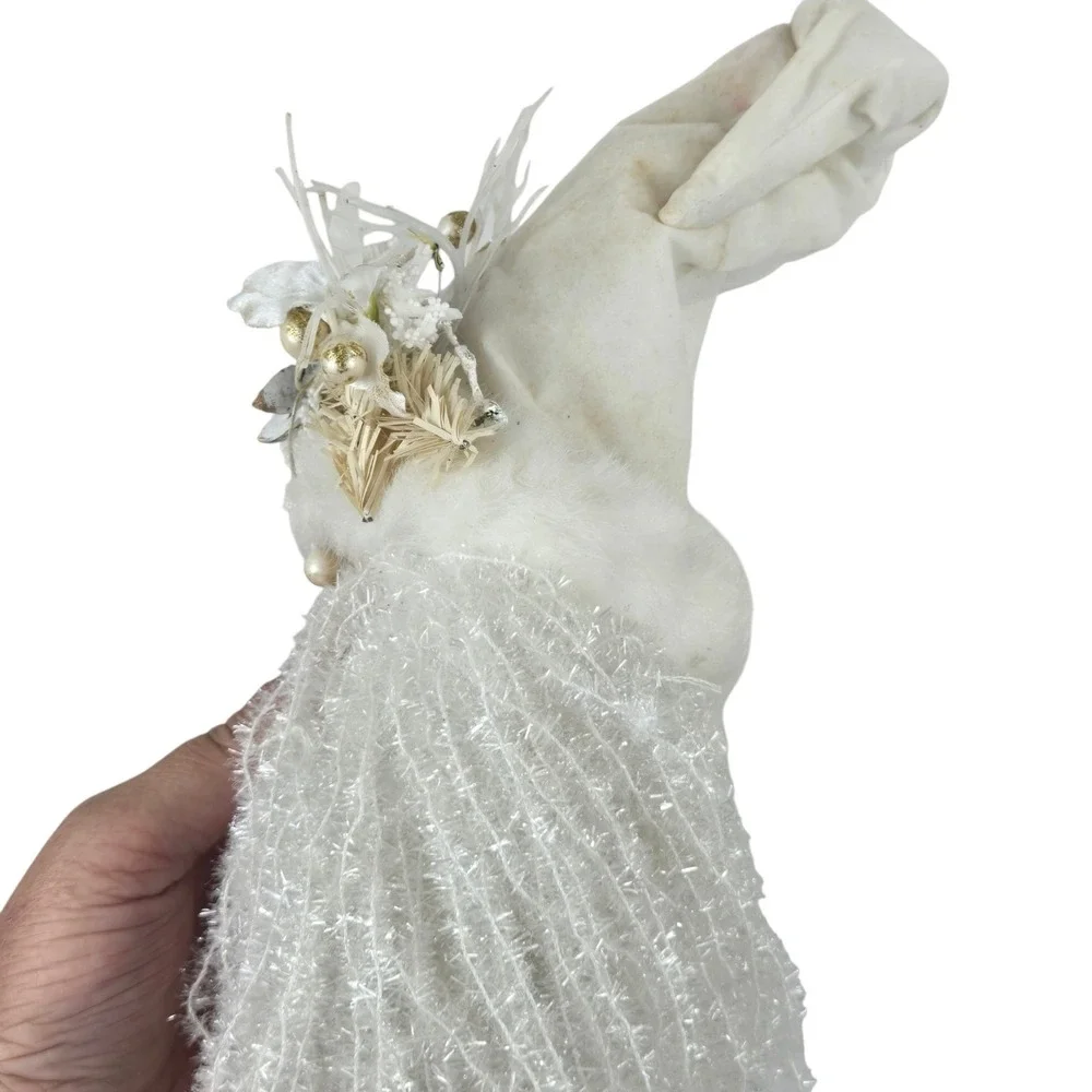 Vtg Victorian Style Winter White Old World Santa Head Ornament 10
